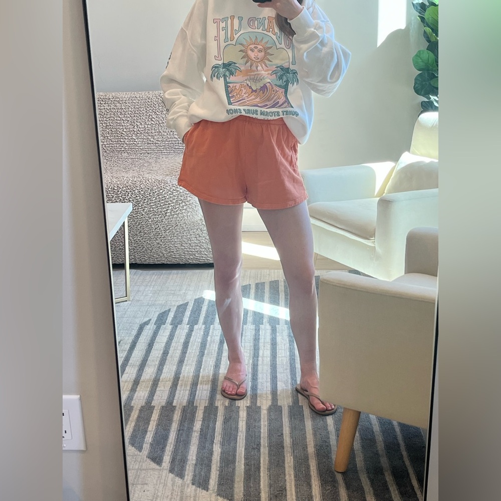 SHEIN Women’s Orange Sweatshorts Small